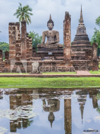 Picture of Ruin ancient Buddhist temple Wat Mahathat Sukhothai landmark in Thailand